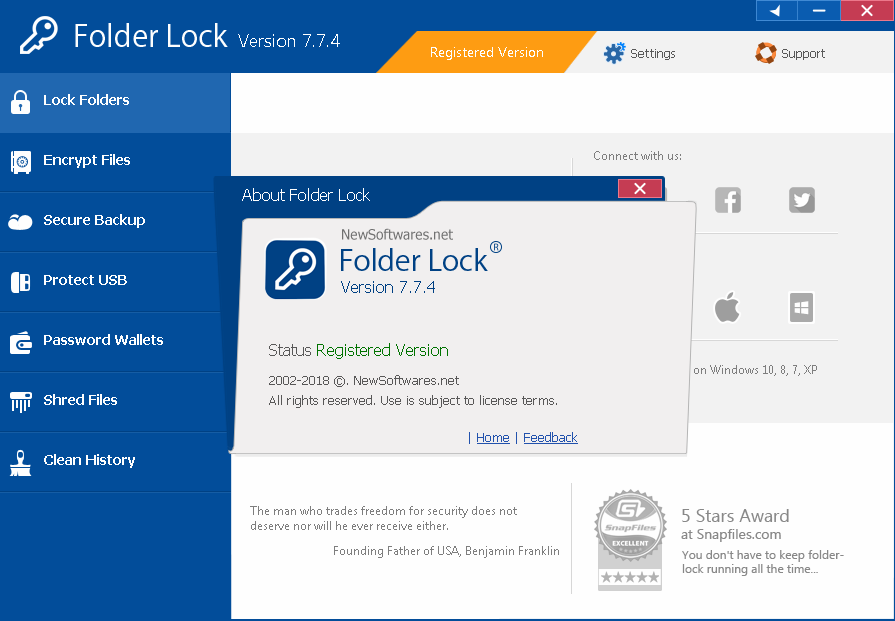 تحميل برنامج Folder Lock 7.7.4 Pro مفعل كامل بالسريال 2018